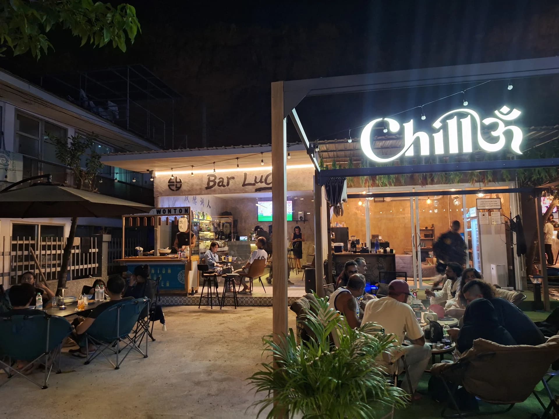 Chill Om exterior at night
