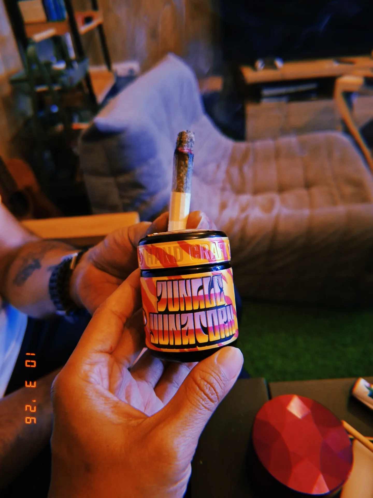 Lighting a traditional chillum pipe